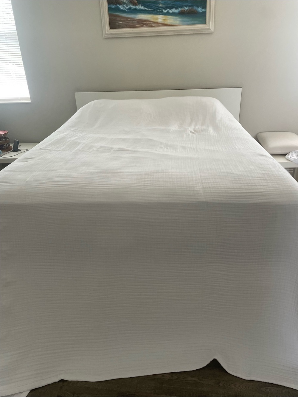 Muslin Comfort Ultra Lightweight Cotton Blanket White 120x120 OEKO-TEX